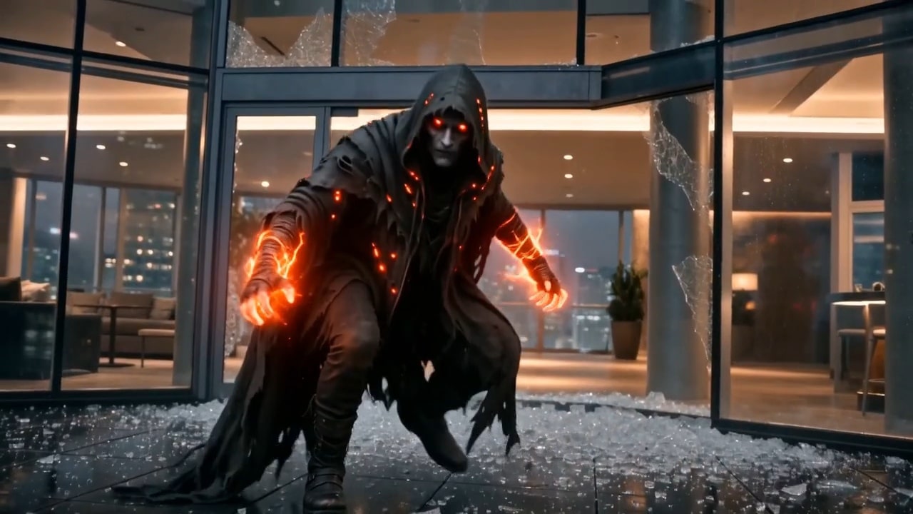 Scene from Soulbearer, an AI-made action series on One Stop Flix (2)