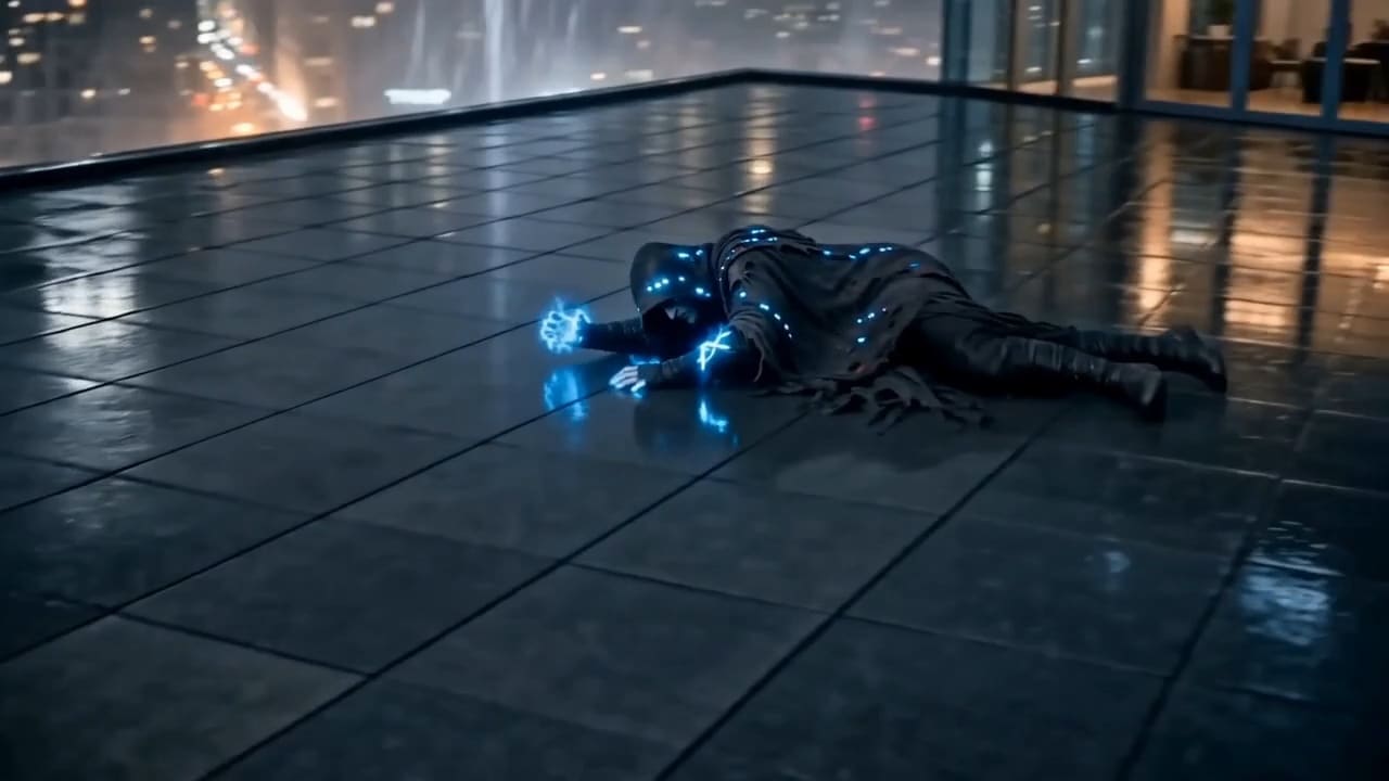 Scene from Soulbearer, an AI-made action series on One Stop Flix (5)