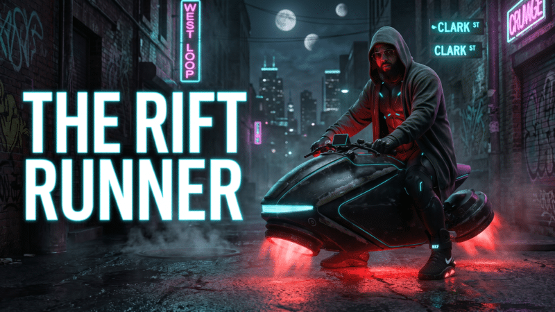 Scene from Rift Runner, an AI-made sci-fi series on One Stop Flix (1)